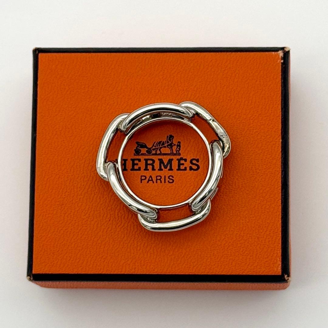 HERMES シェーヌダンクル スカーフリング シルバー エルメス スカーフ
