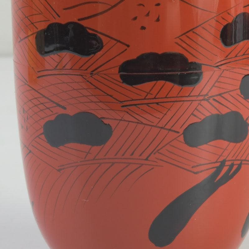 茶道具　中村宗悦作　朱塗　玄々斉好　曙棗　共布共箱　V　9398