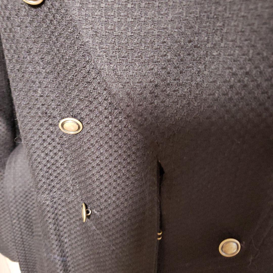 Lion黒 ダブルブレスト トレンチコート