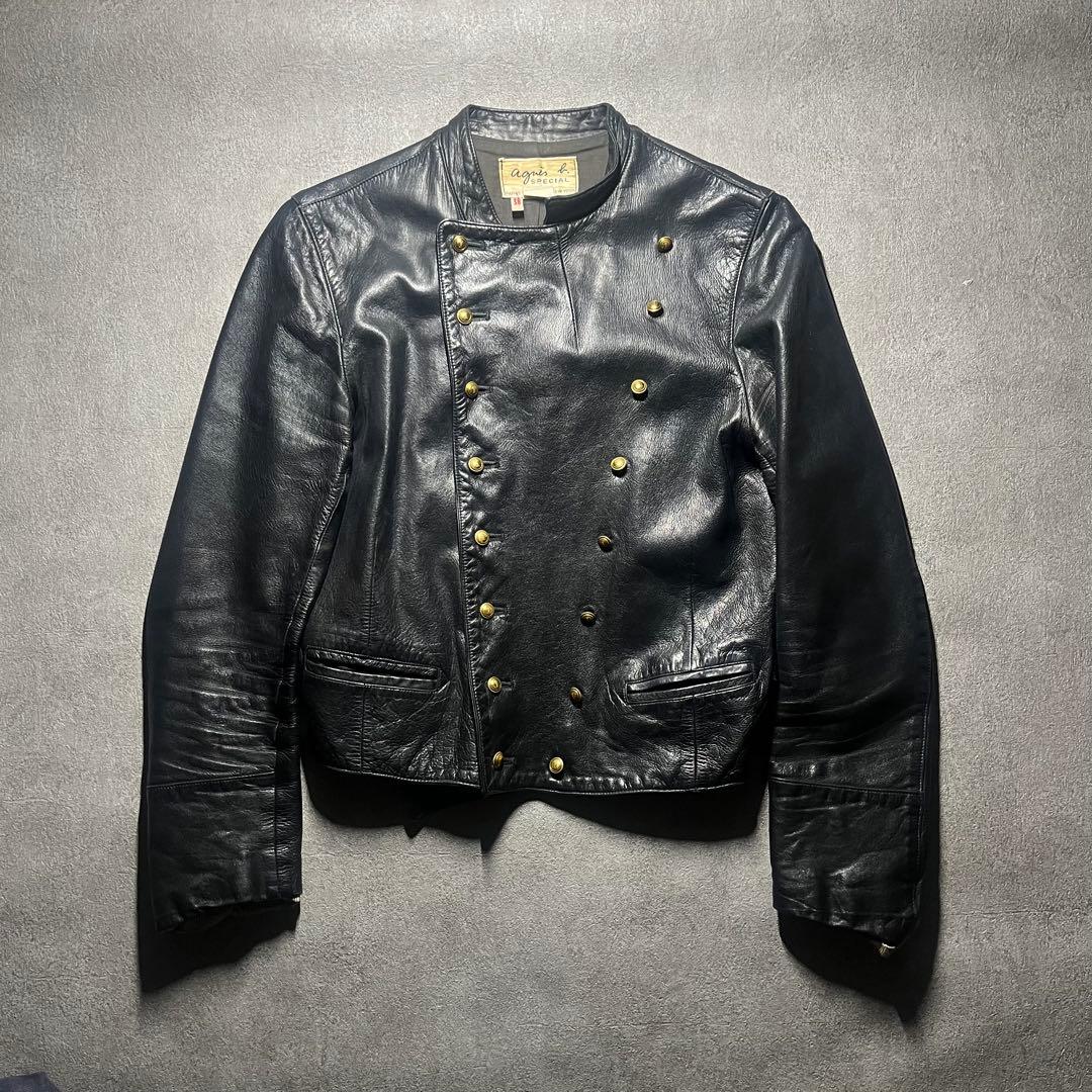 agnes b. スペシャル レザー ナポレオンジャケット vintage