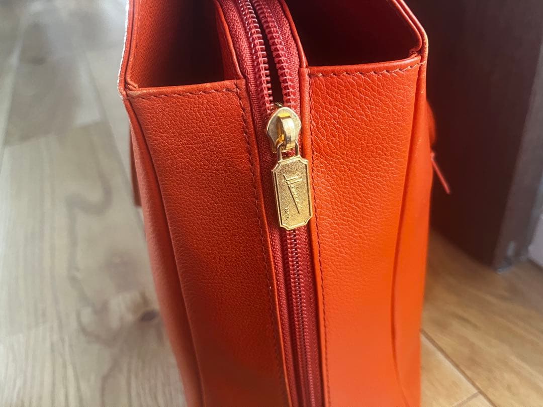 濱野皮革工藝　グレースディライトトート　オレンジxゴールド金具