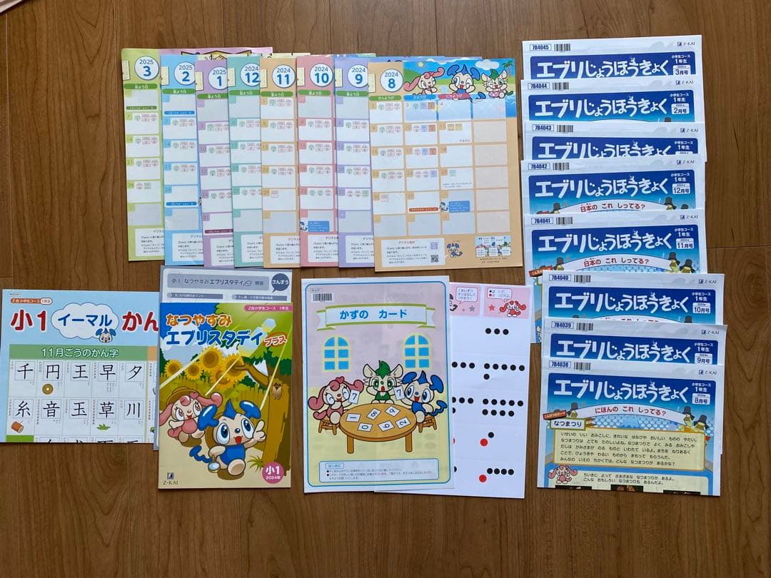 【未記入】 Z会　小1 2024年8月〜2025年3月 エブリスタディ、ドリル他