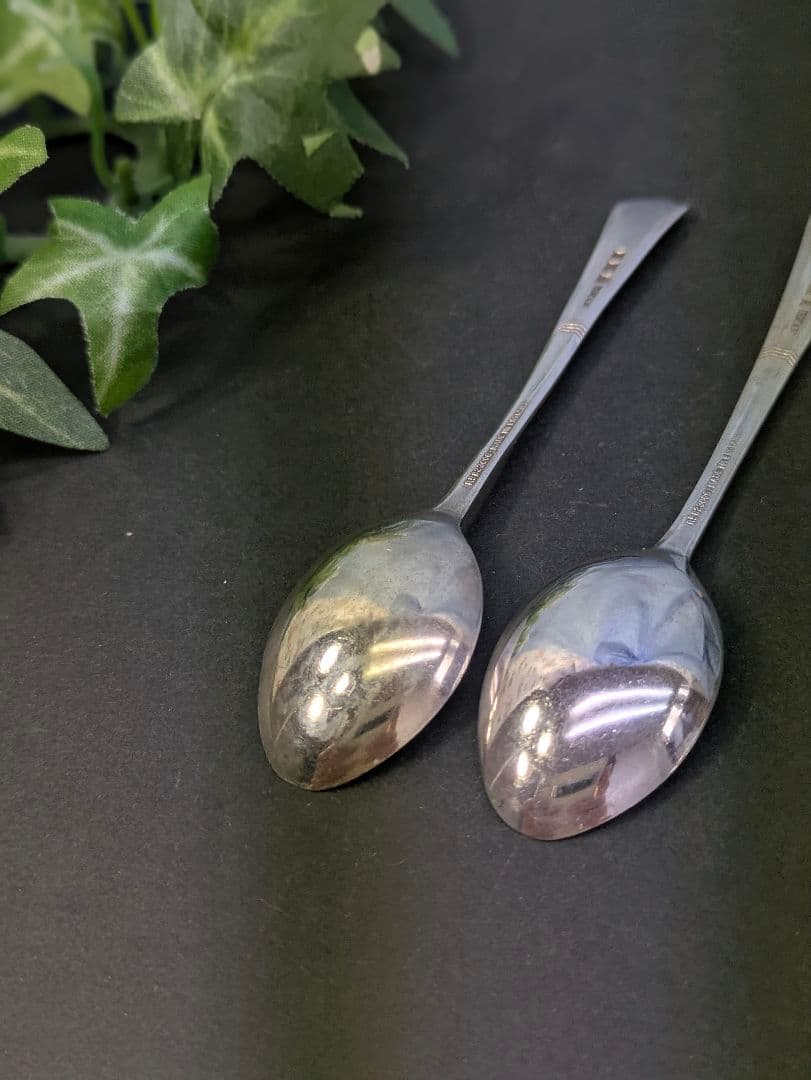 スターリングシルバー イギリス 1972年 ティースプーン 刻印入り 2本セット