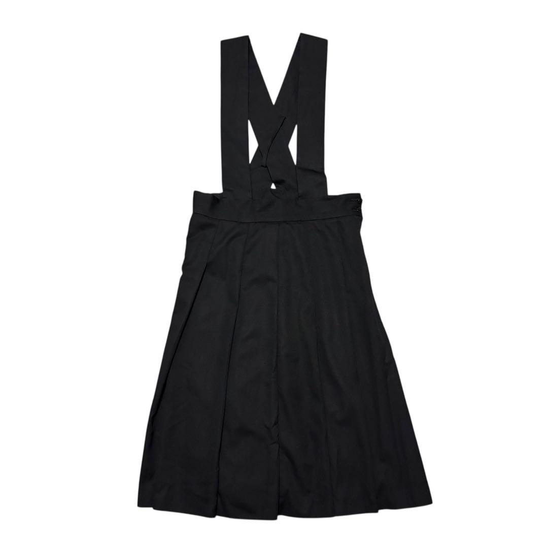 ブラックコムデギャルソン 吊りスカート ジャンパー ウールギャバジン プリーツ