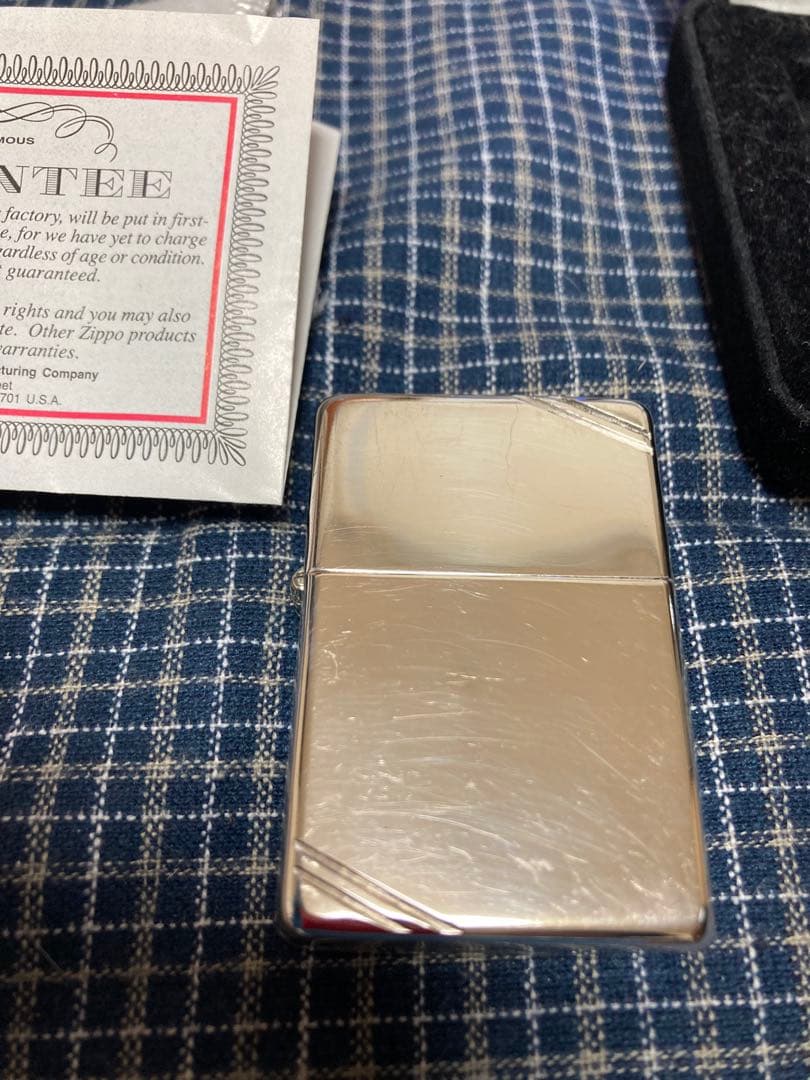 Zippo スターリングシルバー　ダイアゴナルライン Zippo