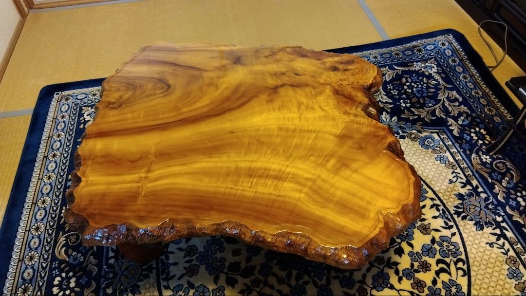 値下げ　座卓　楠木　天然無垢一枚板　KEN