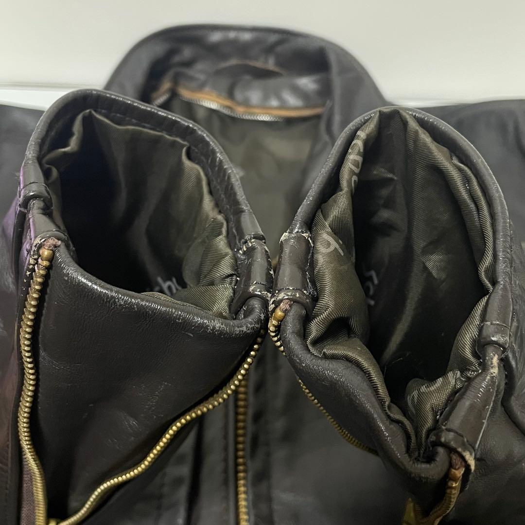 Shott ショット シングルライダースジャケット 茶　38 レザージャケット