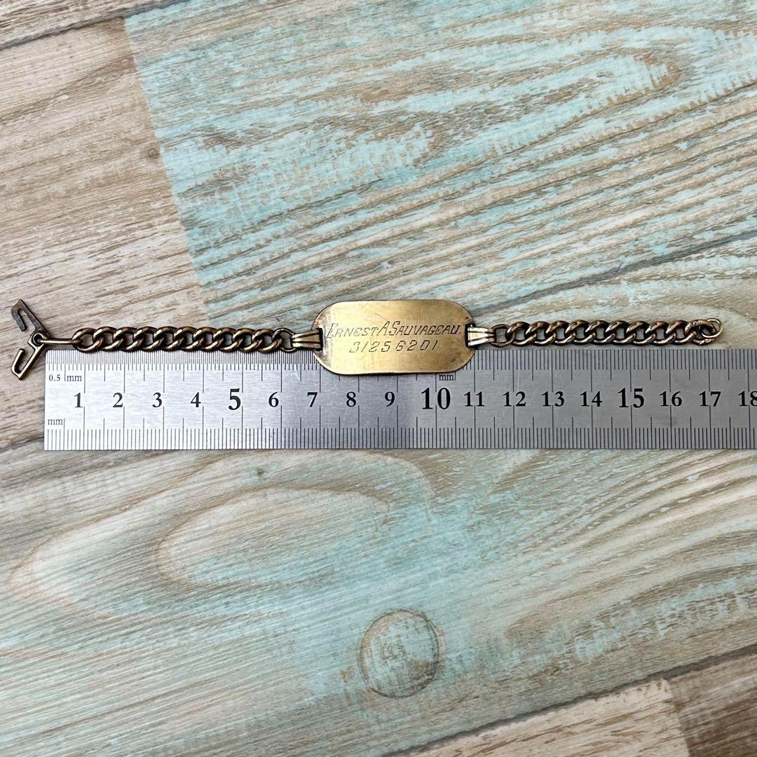 希少 US ARMY 陸軍 IDブレスレット 10K 金張り 約17cm