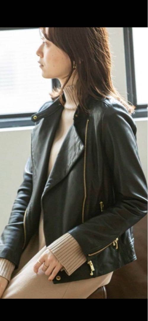 美品）NOBLE ラムレザー　ダブルライダースジャケット38 2022年購入品