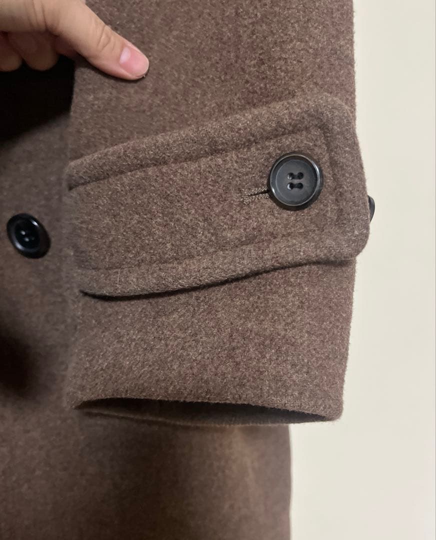 レイビームス　ブラウン ダブルボタン ロングコート