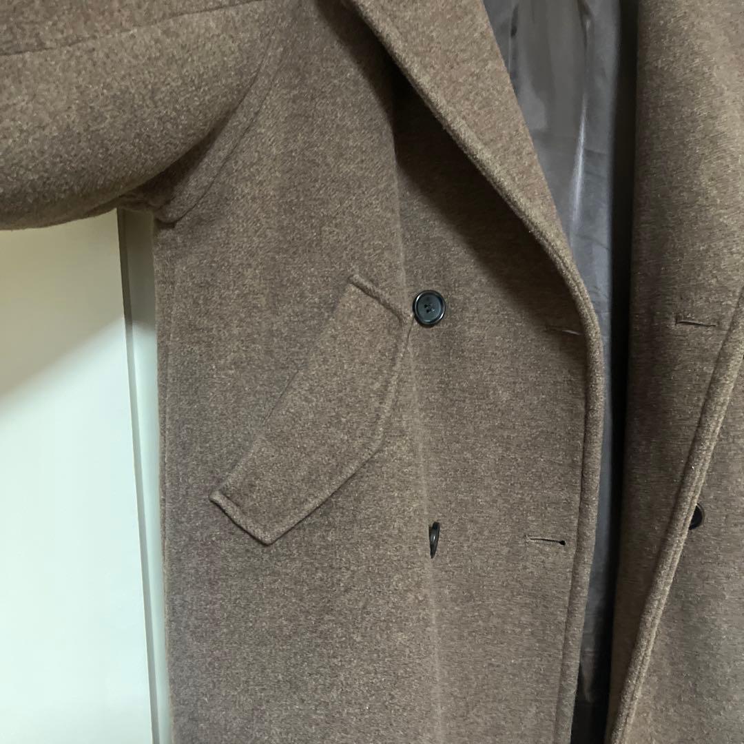 レイビームス　ブラウン ダブルボタン ロングコート