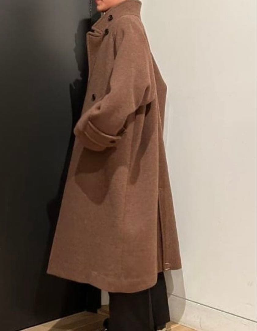 レイビームス　ブラウン ダブルボタン ロングコート