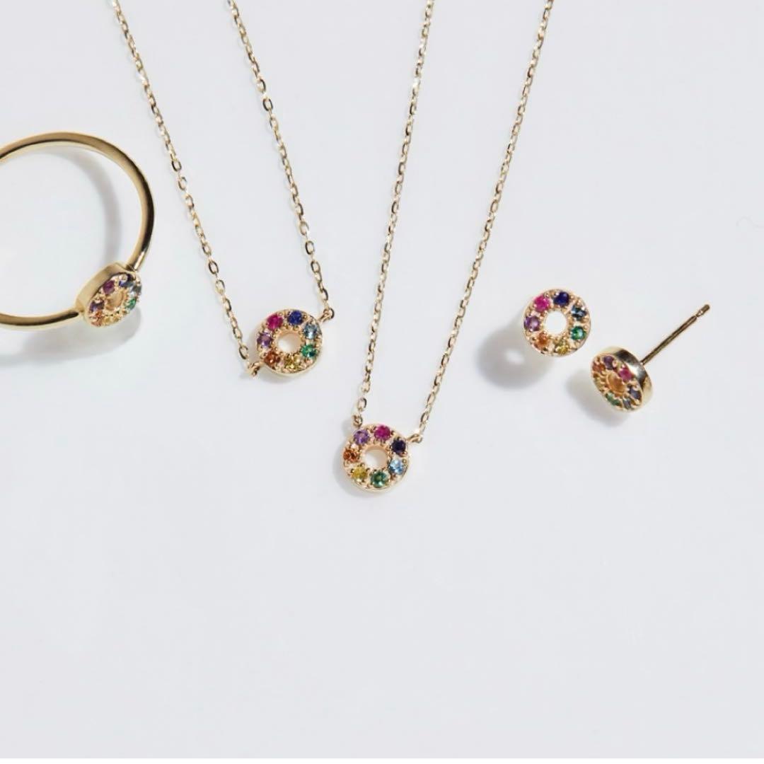 ete エテ　レインボー　ナチュラルストーン　k10 ブレスレット　美品