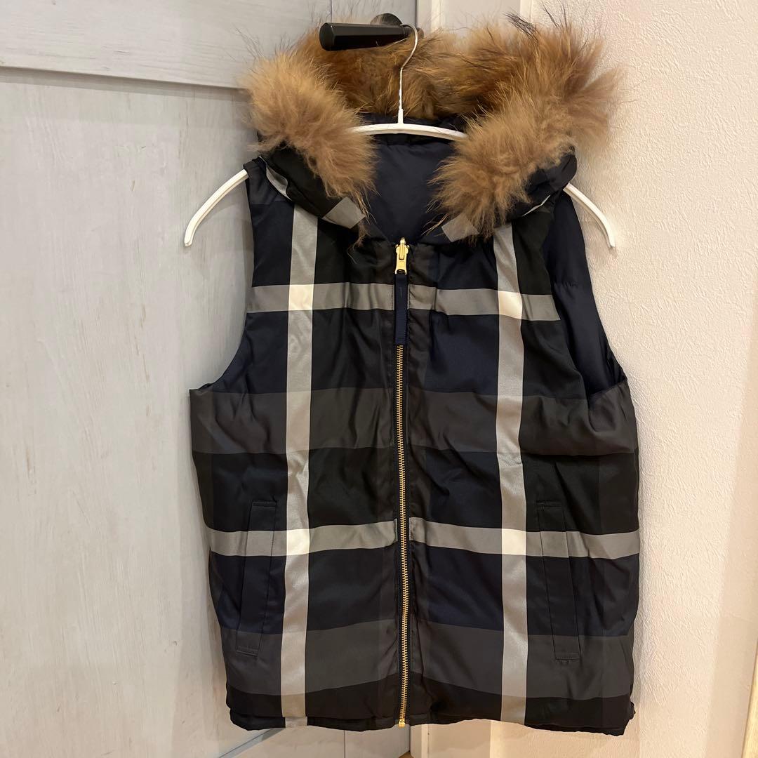 美品⭐️ブルーレーベルクレストブリッジ リバーシブル チェック ダウンベスト 38