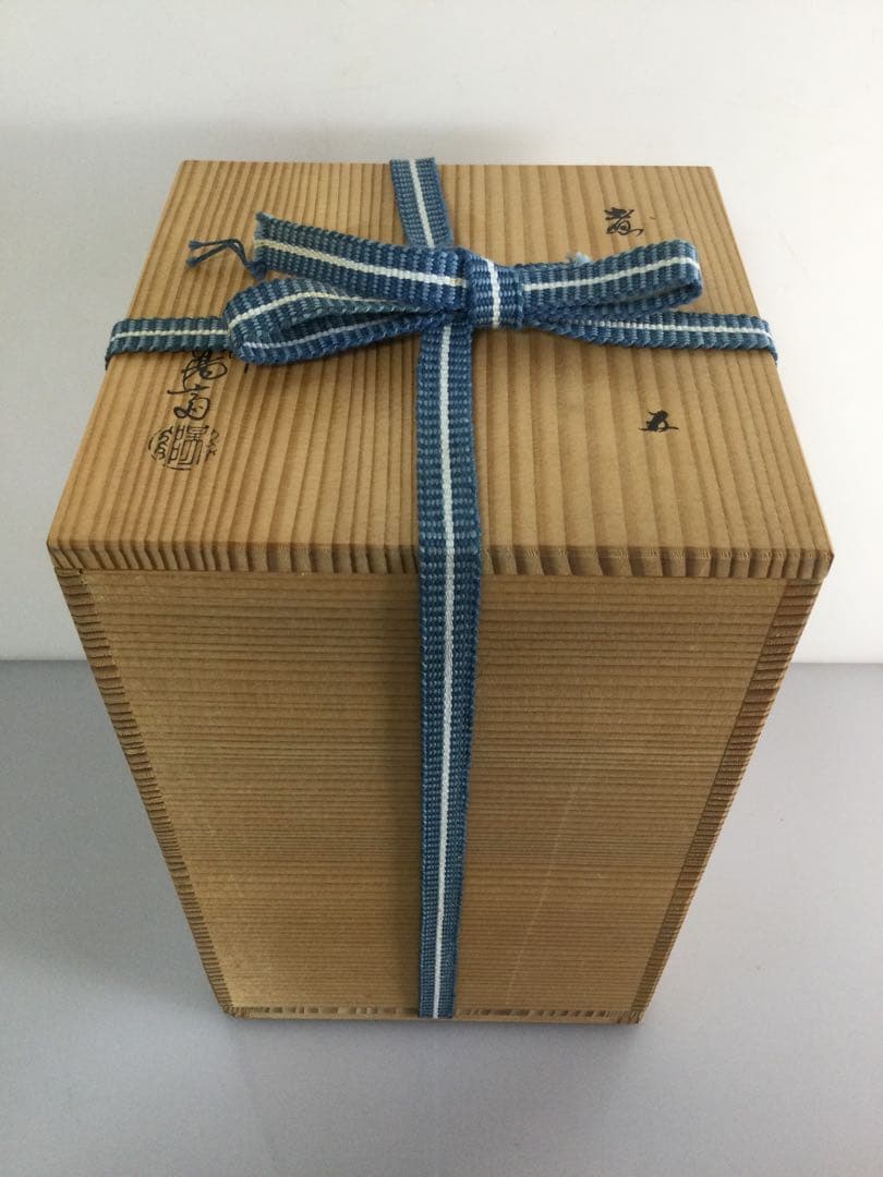 鶴蒔絵煮物椀 五客揃 塗師 岡本陽斎 糸目千筋 天然木 供箱 T881