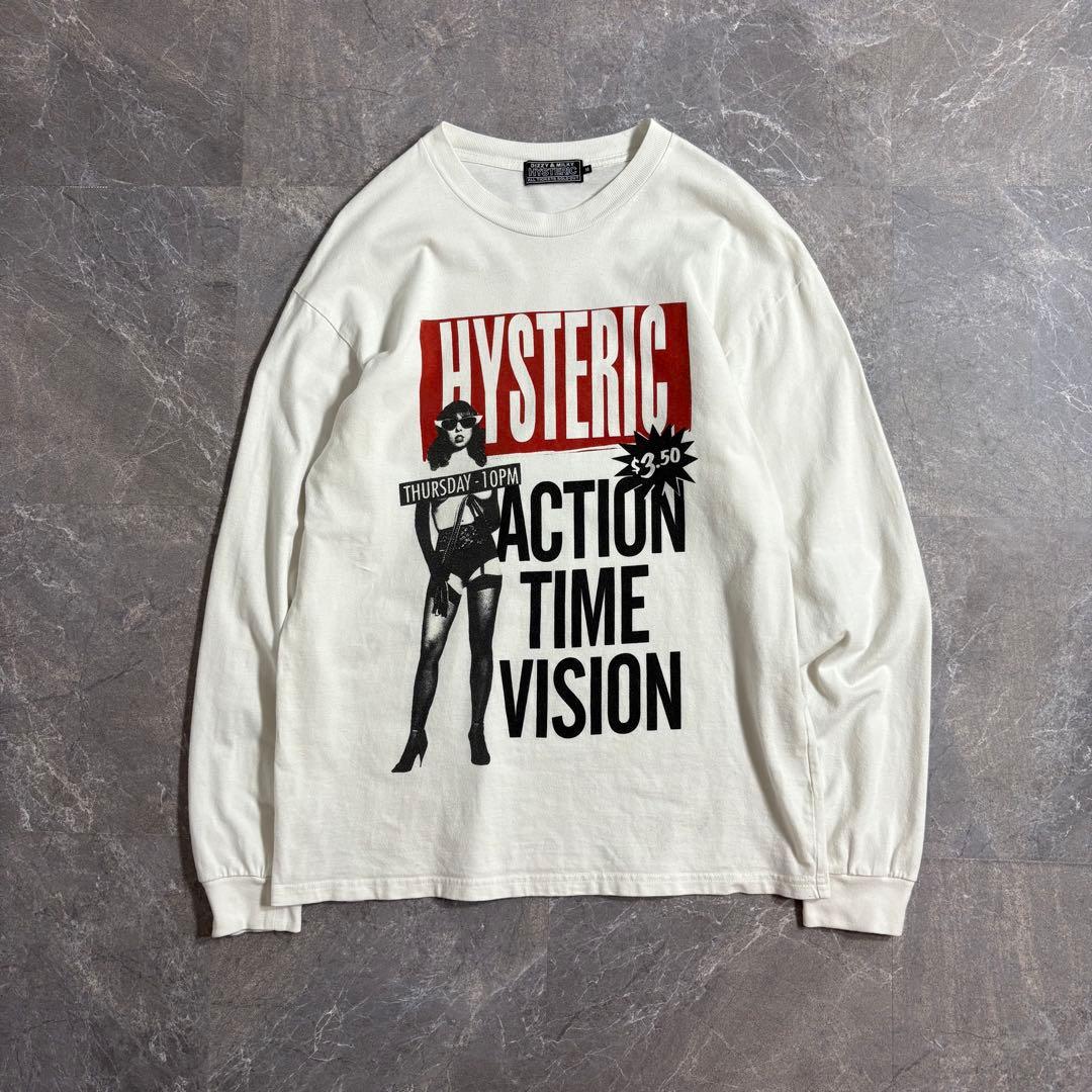 HYSTERIC GLAMOUR ロングTシャツ ガールプリント 白T M