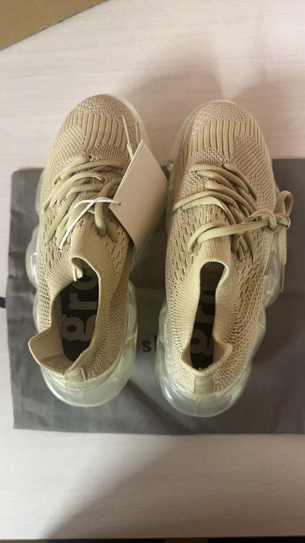grounds ベージュ ニットアッパー スニーカー 23cm