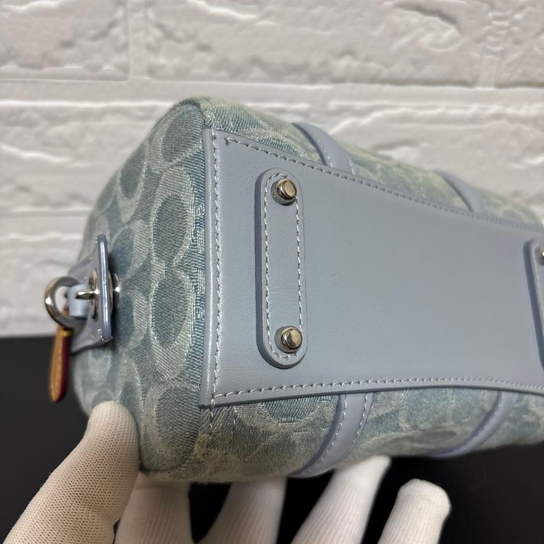 【美品】 COACH ルビー サッチェル 18 シグネチャー デニム ショルダー