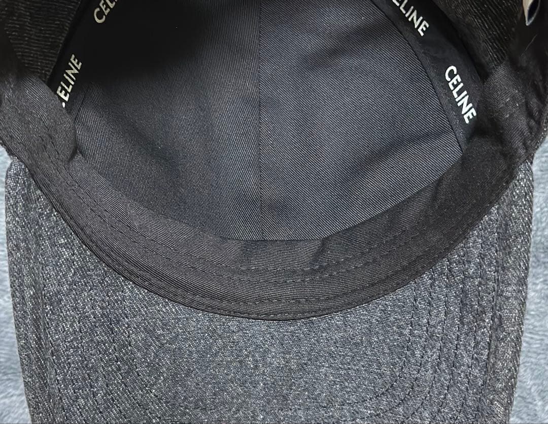 CELINE イニシャル ベースボールキャップ コットン グレー M 帽子