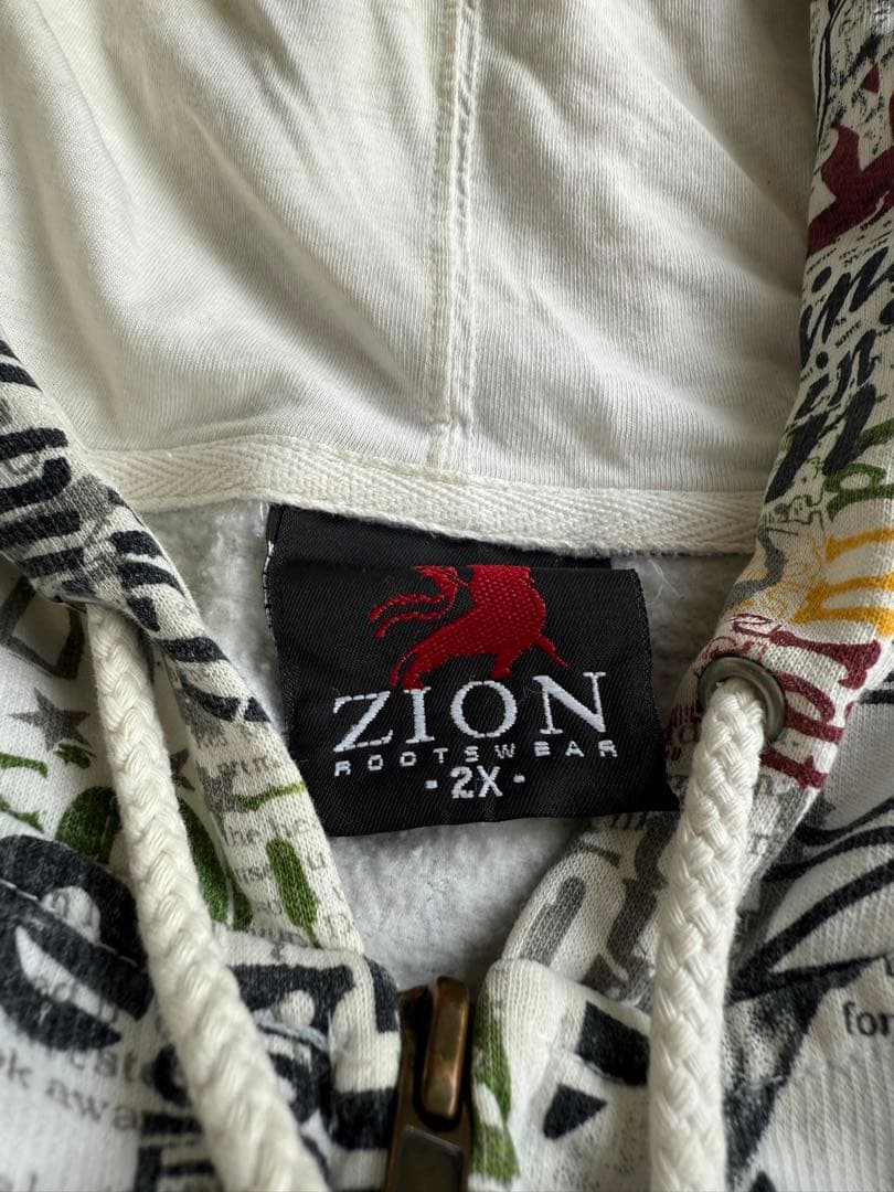 ボブマーリー ZION フルジップパーカー　総柄　2X