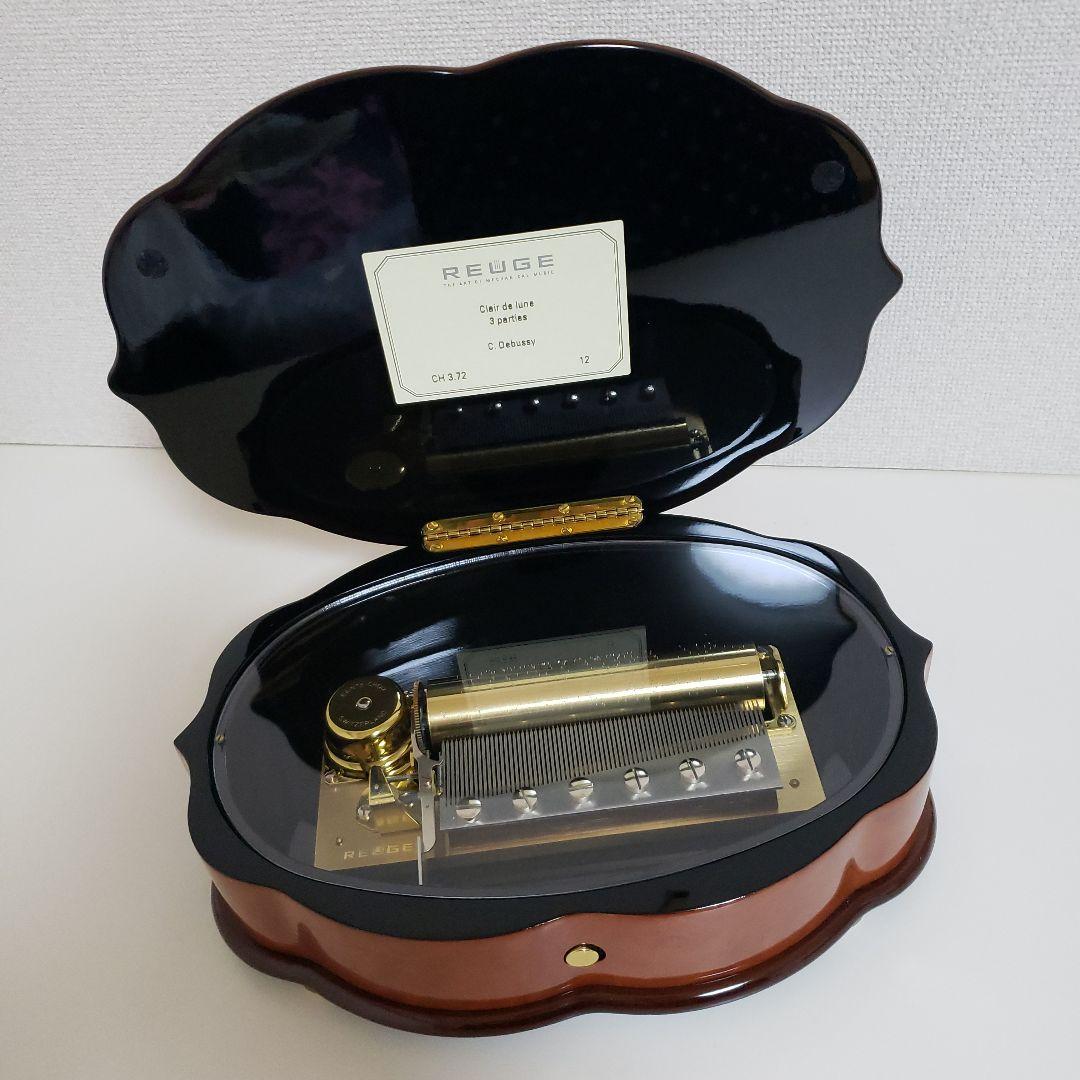 ★新品★リュージュ72弁オルゴール　月の光　リーフ型象篏細工