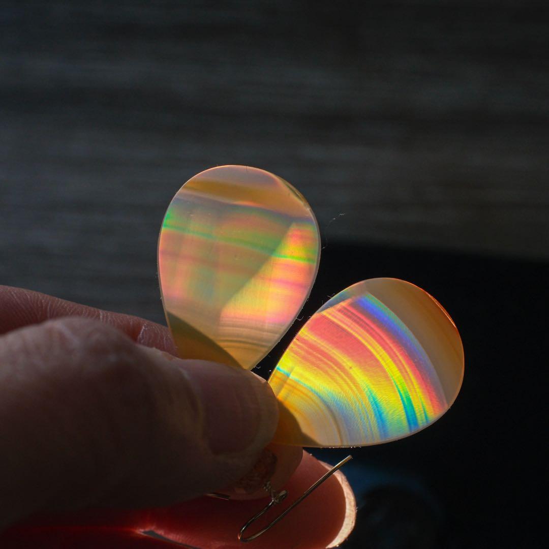 14kgfアイリスアゲートピアス/イヤリング