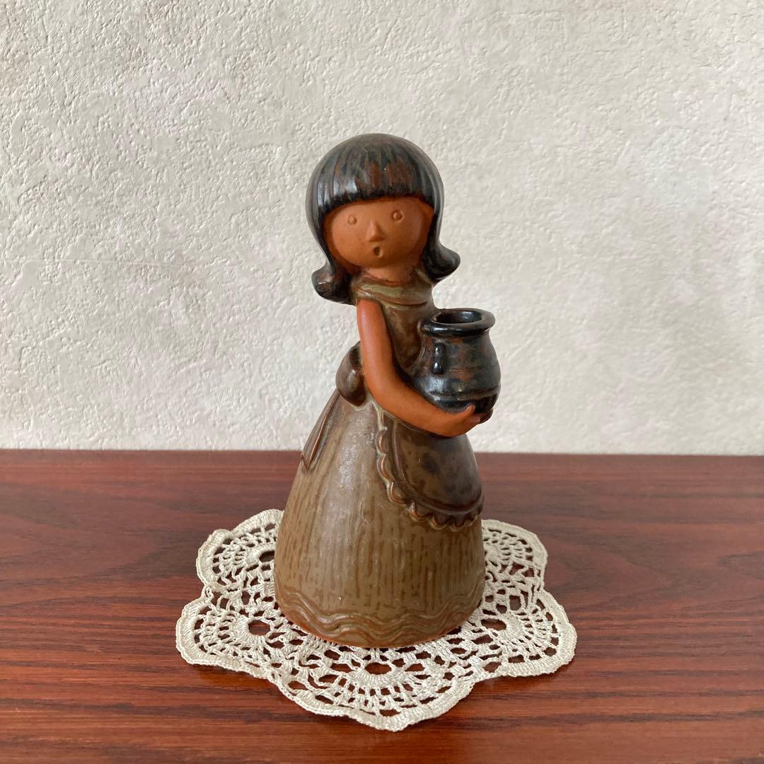 フラワーガール　陶器　置物　スウェーデン　北欧　ヴィンテージ