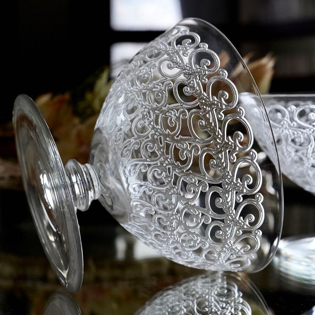 ★希少 オールドバカラ シャトーブリアン シャンパンクープ グラス ペア 極美品