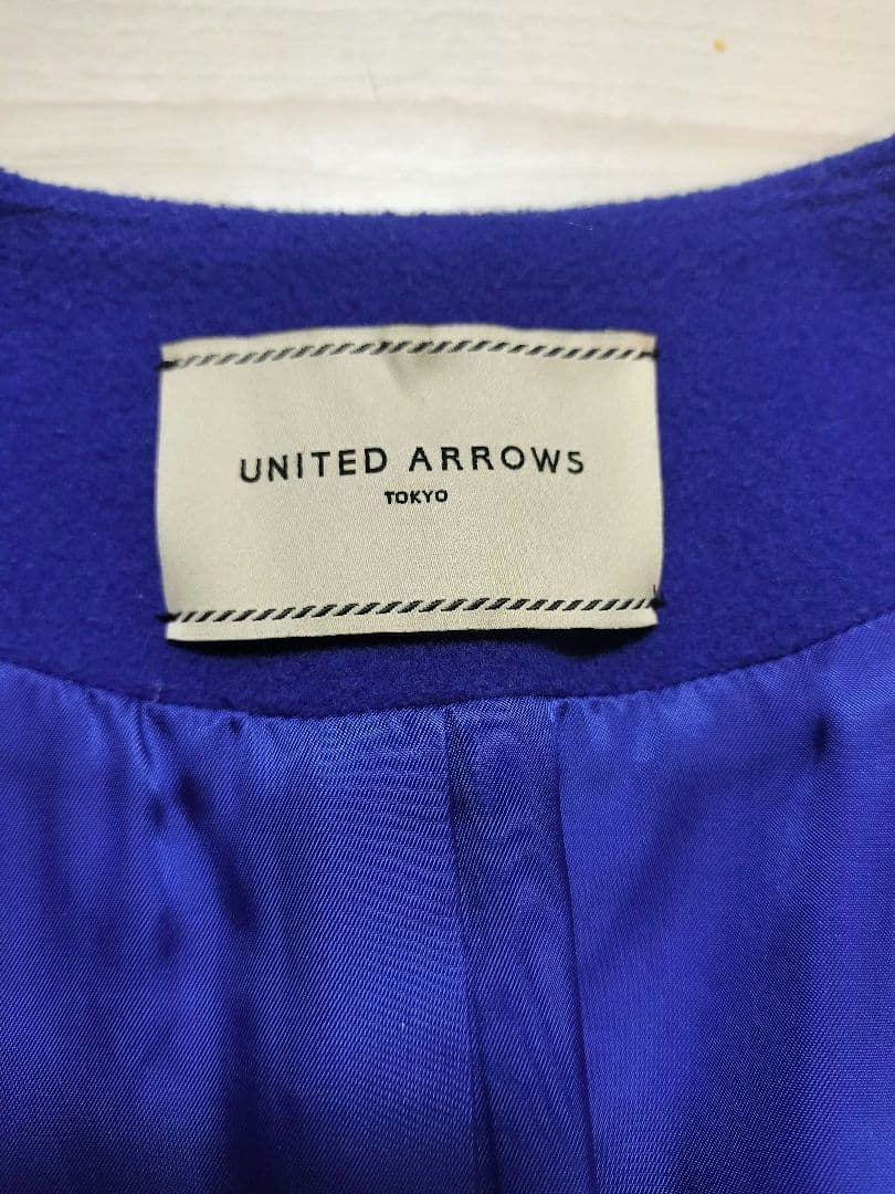 UBCB ノーカラー ベルスリーブ コート　36　カシミア混