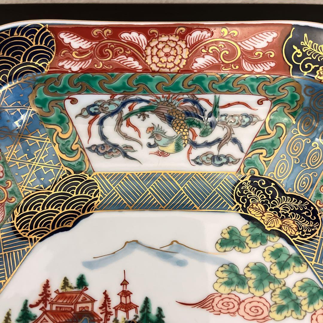 ⭐︎希少⭐︎ 有田焼　莘楽窯　錦色絵山水尺盛皿 31cm