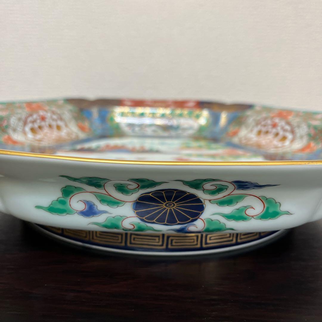 ⭐︎希少⭐︎ 有田焼　莘楽窯　錦色絵山水尺盛皿 31cm