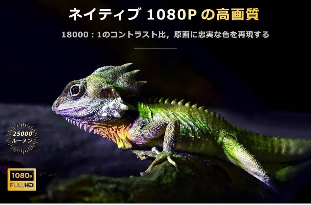 Jimveo プロジェクター 25000lm 1080P 400ANSI