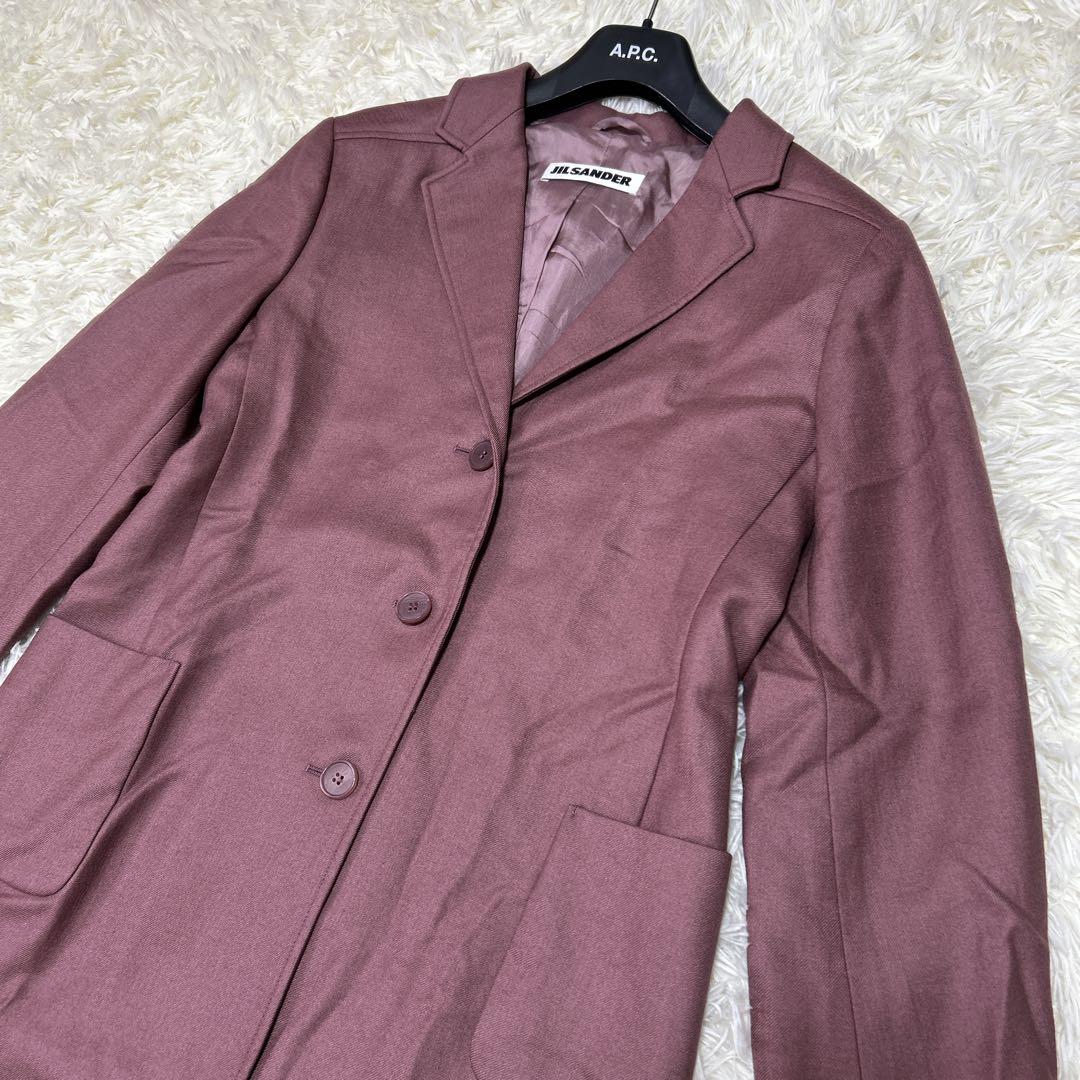 JIL SANDER ロングコート カシミヤ生地　シルク混　サイズ36 ピンク