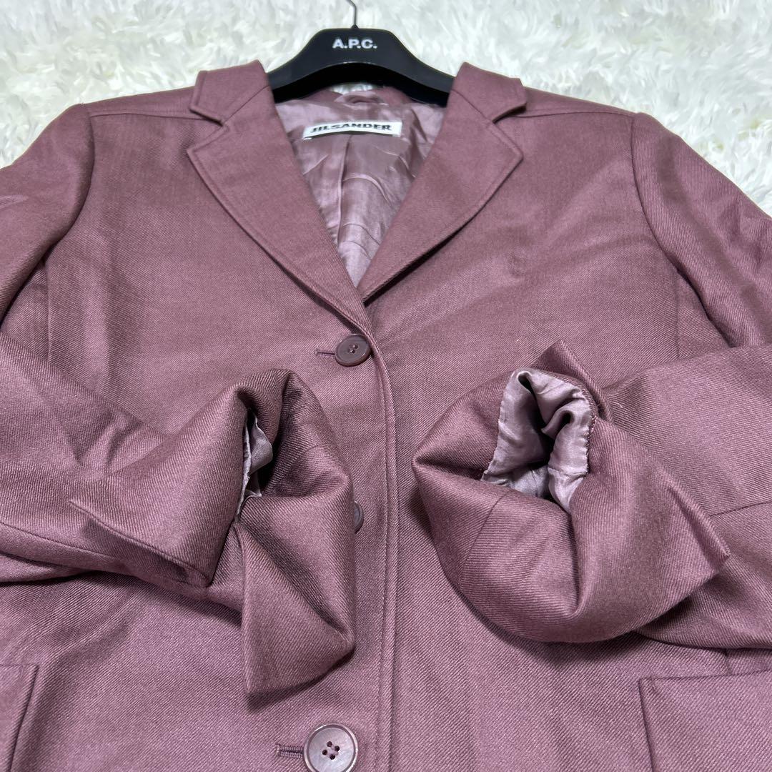 JIL SANDER ロングコート カシミヤ生地　シルク混　サイズ36 ピンク