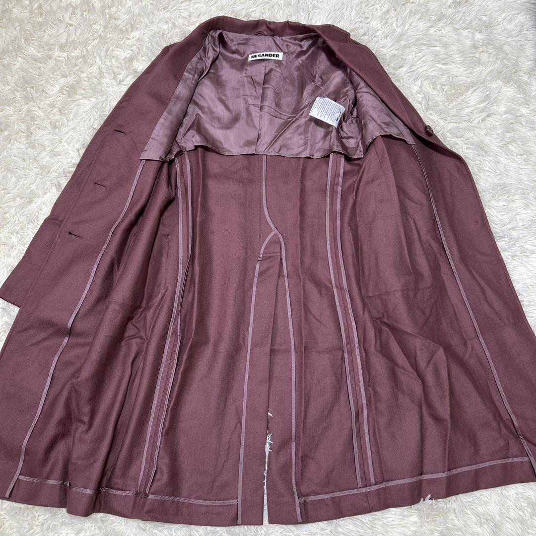 JIL SANDER ロングコート カシミヤ生地　シルク混　サイズ36 ピンク