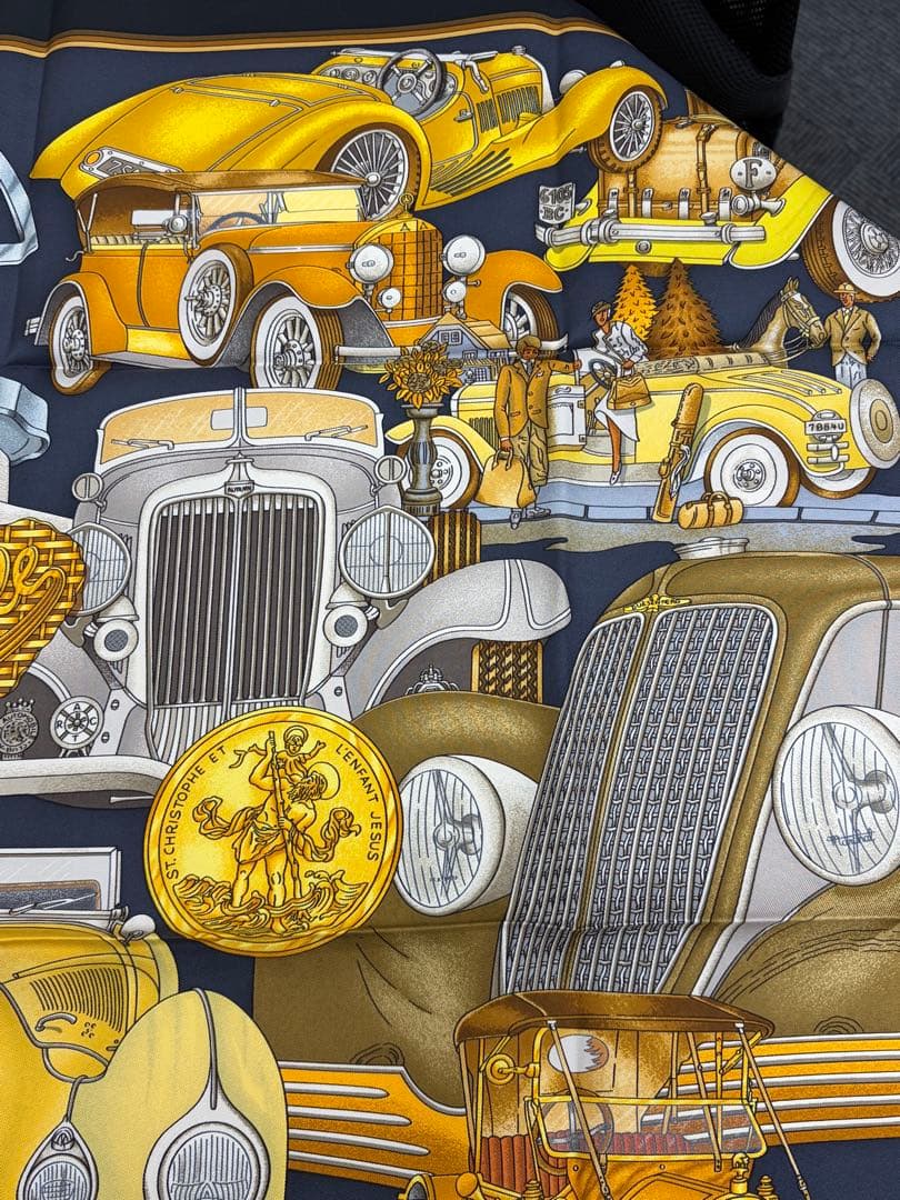 未使用品 エルメス HERMES カレ90 スカーフ オートモービル