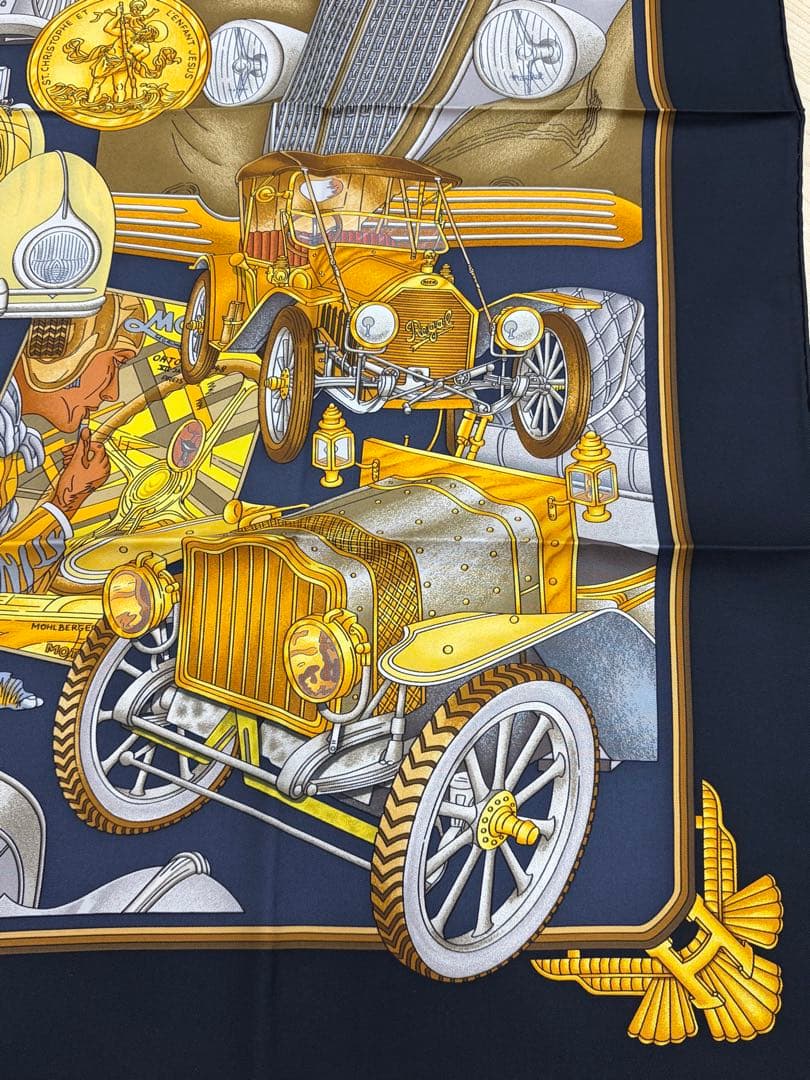 未使用品 エルメス HERMES カレ90 スカーフ オートモービル
