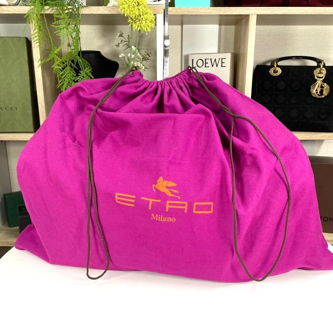 超美品 ETRO パイソン型押し レザー 2WAYバッグ