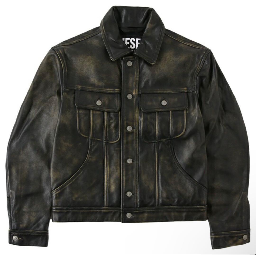 ジャケット・アウター diesel cow leather jacket