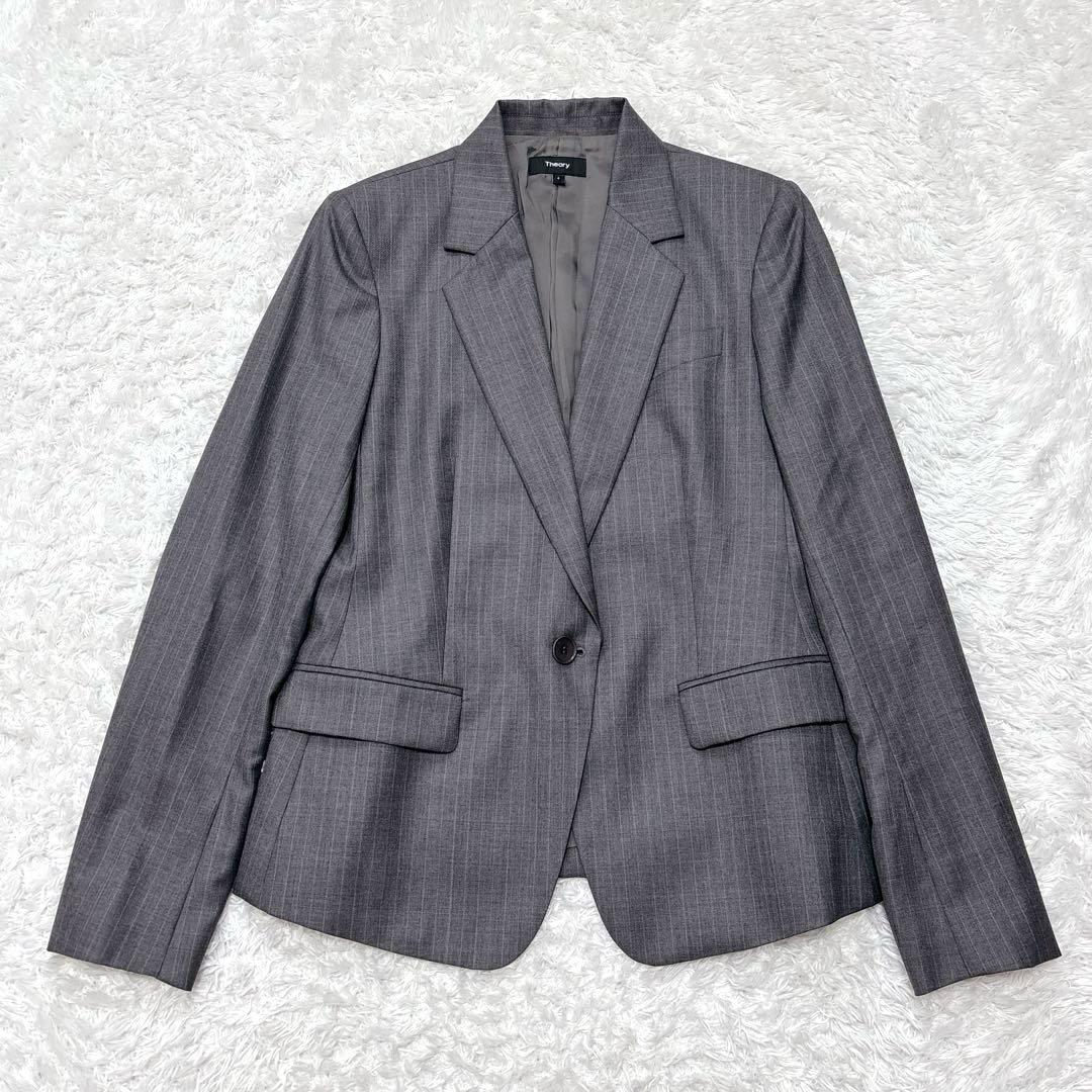 【Theory】セオリー セットアップ パンツスーツ ストライプ シルク混