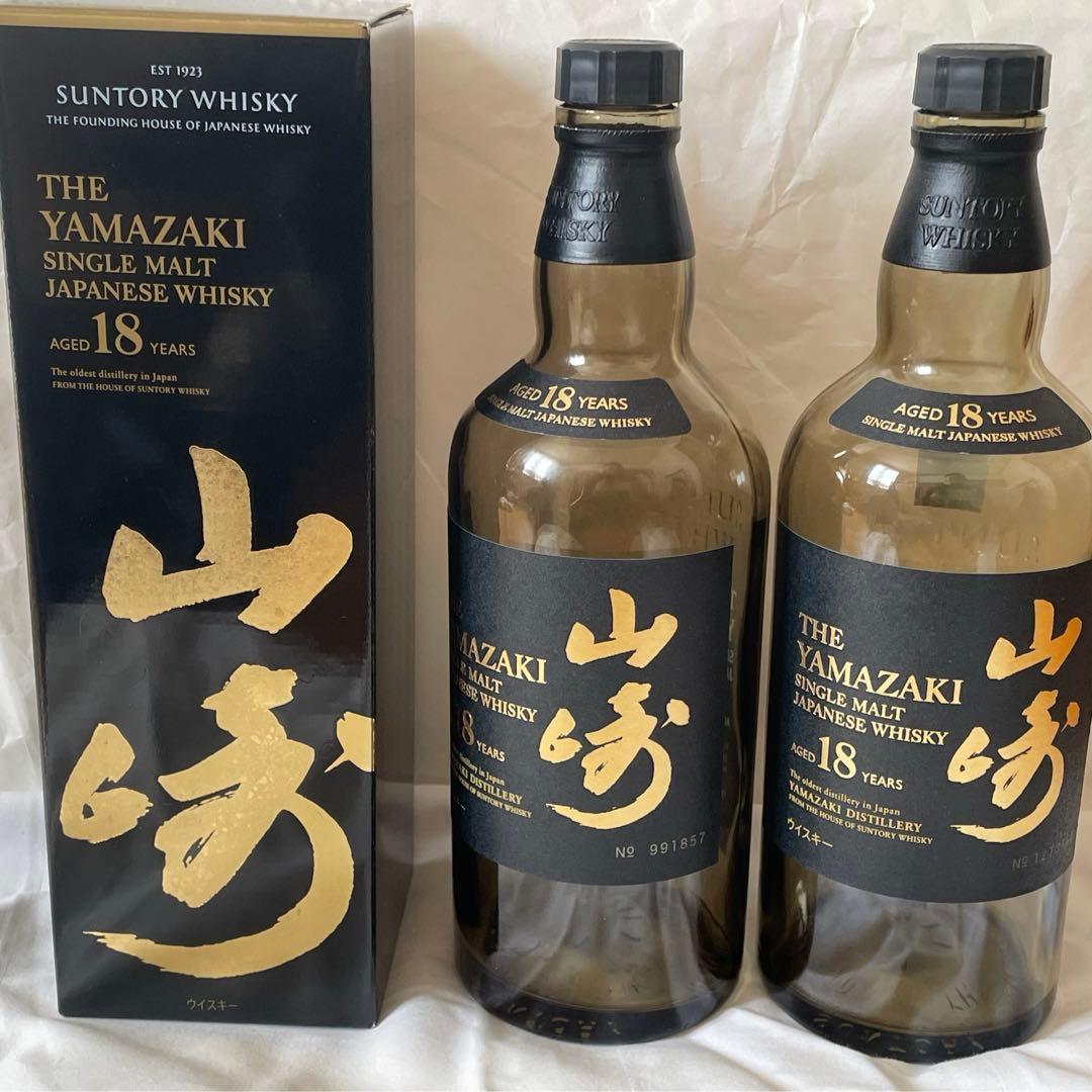 サントリー　山崎18年　空瓶2本　空箱1箱