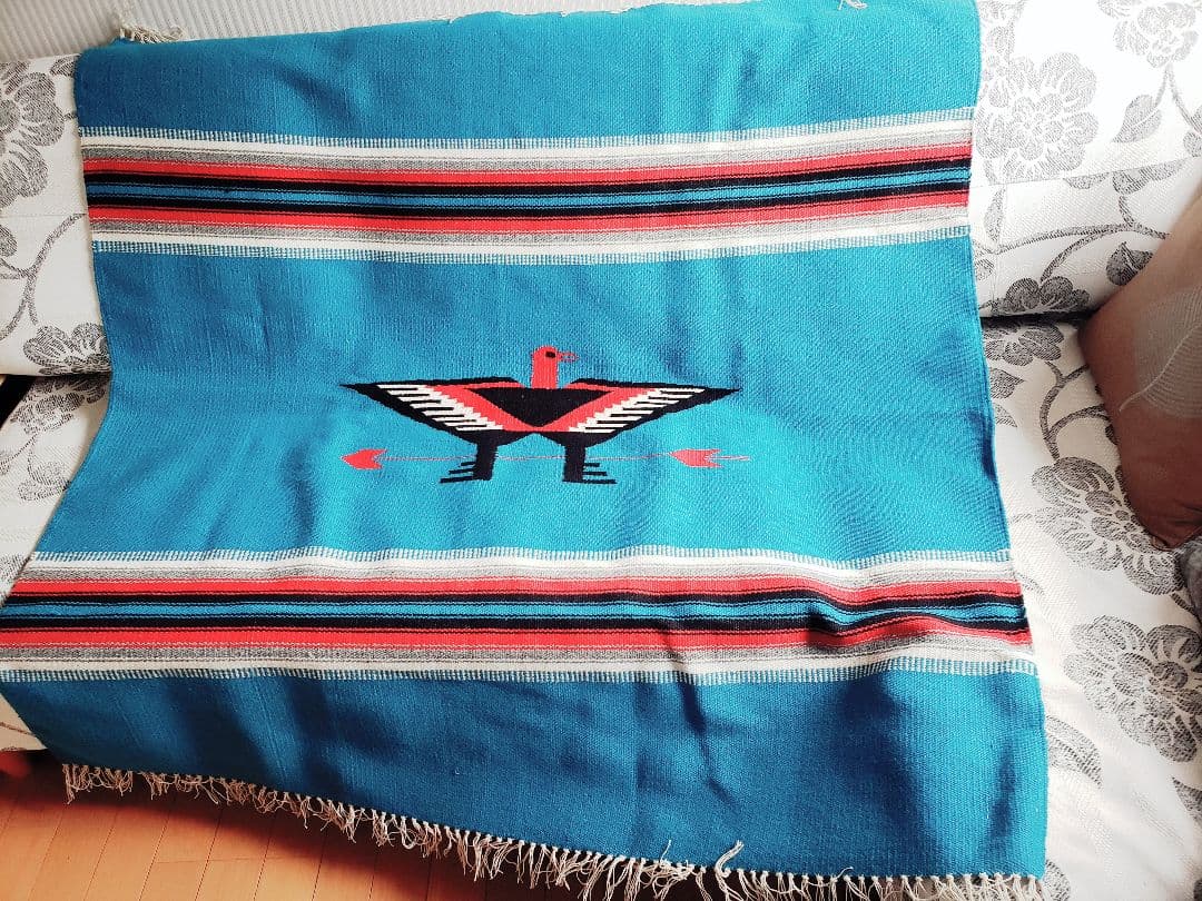 新品❗️ オルテガ　チマヨ　USA 100%ウール ターコイズ　サンダーバード