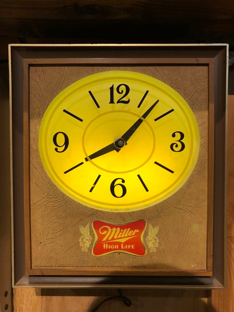 Miller beer ミラービール　ライトサイン　クロック　ビンテージ