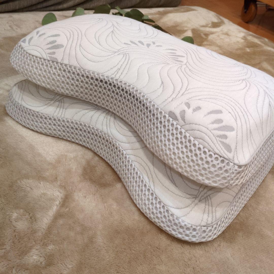 BREATHAIR　ブレスエアー　ハニカ厶ジェルマット枕　カバー付き　2個セット