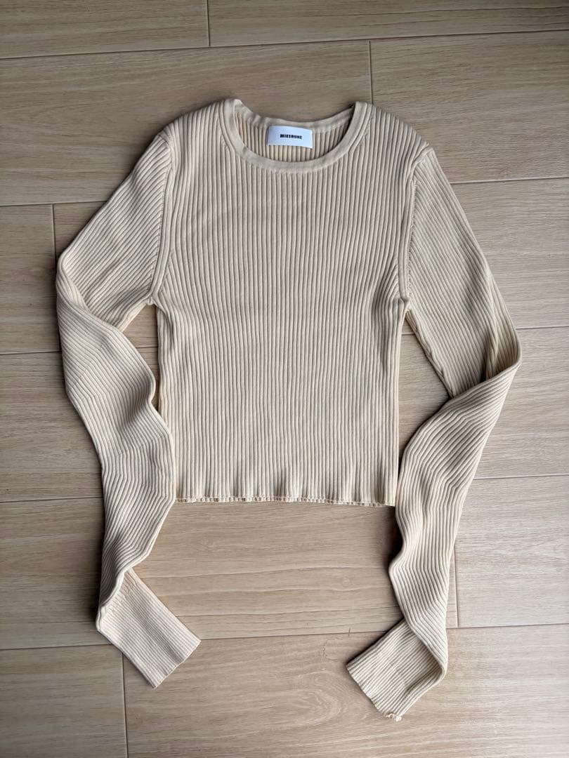 【MIESROHE】ミースロエ ウェーブスリーブＲＩＢニット