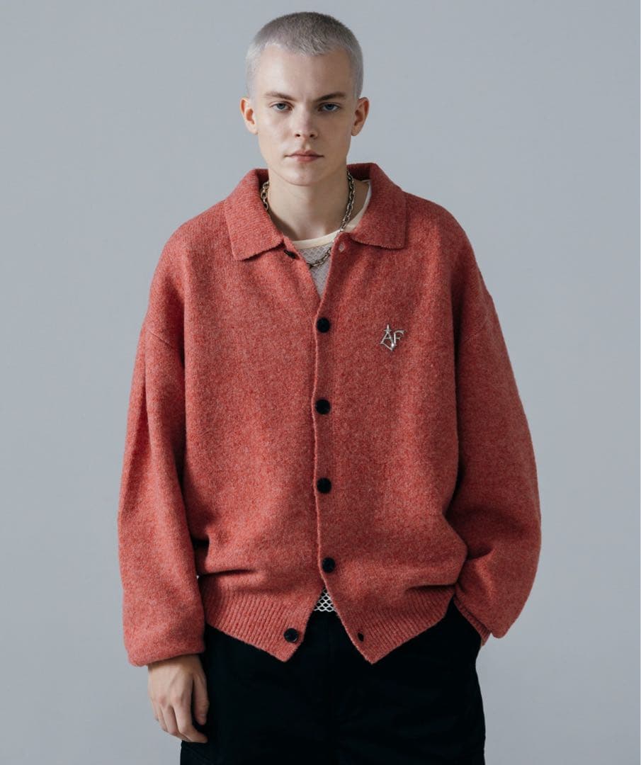 【ajouter flow】af メタルロゴニットカーディガン