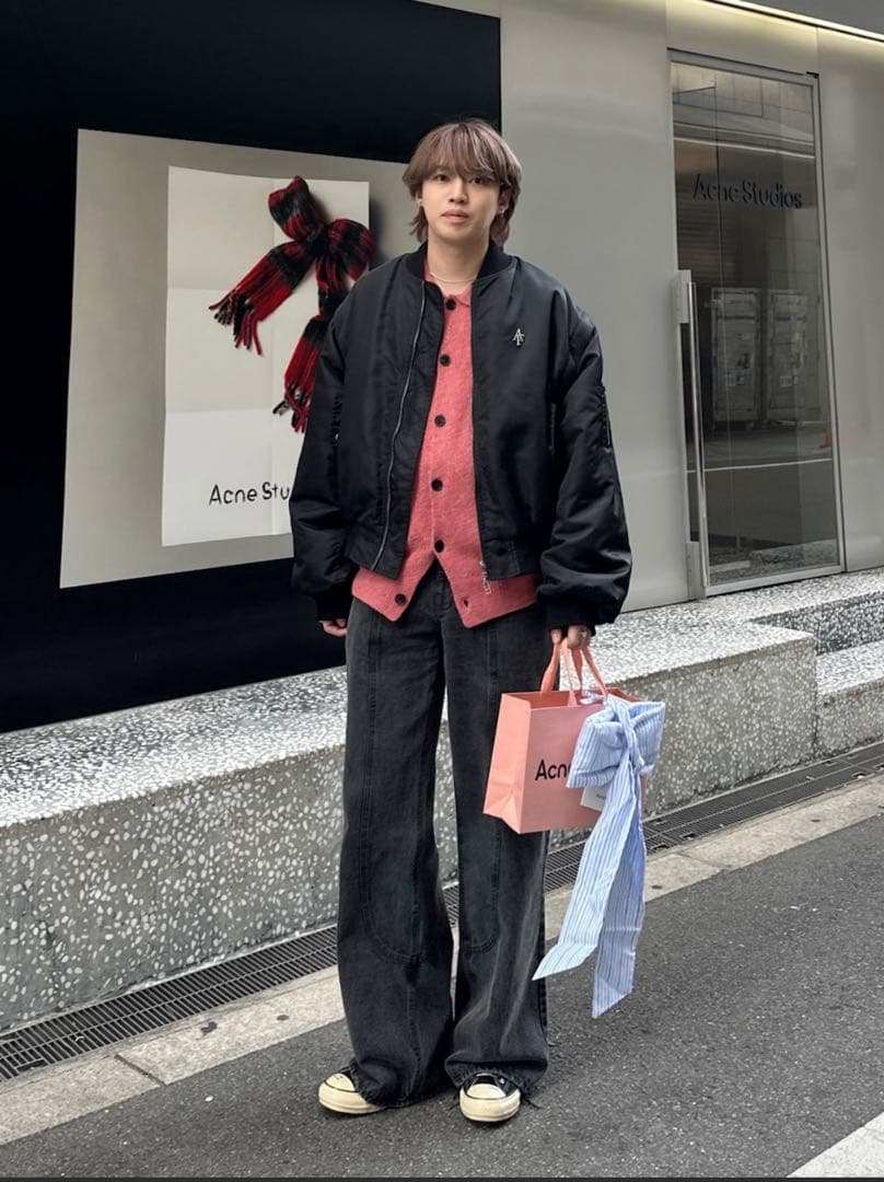 【ajouter flow】af メタルロゴニットカーディガン