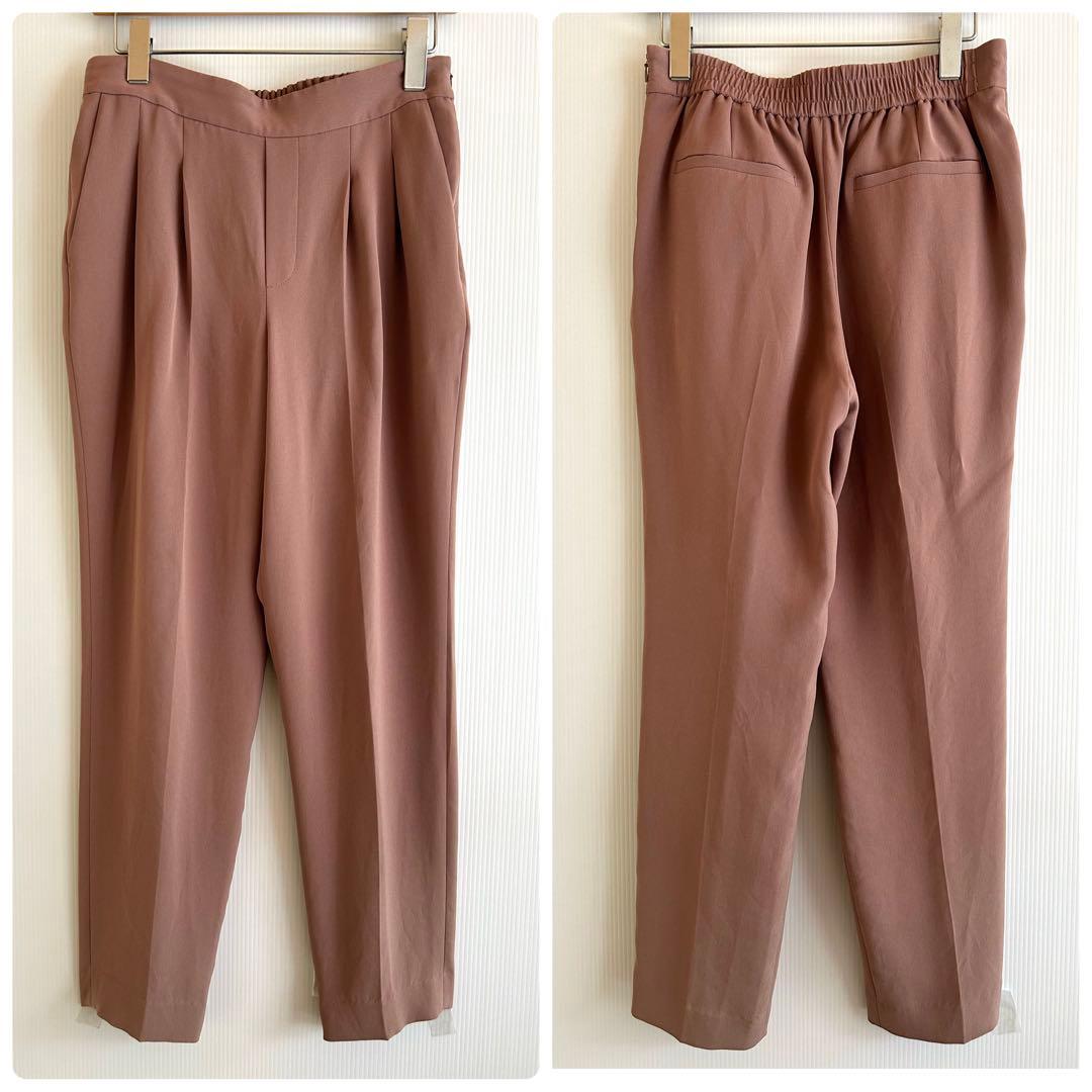 217GLR22AW手洗防皺さらっとノーカラージャケットパンツスーツ40ピンク