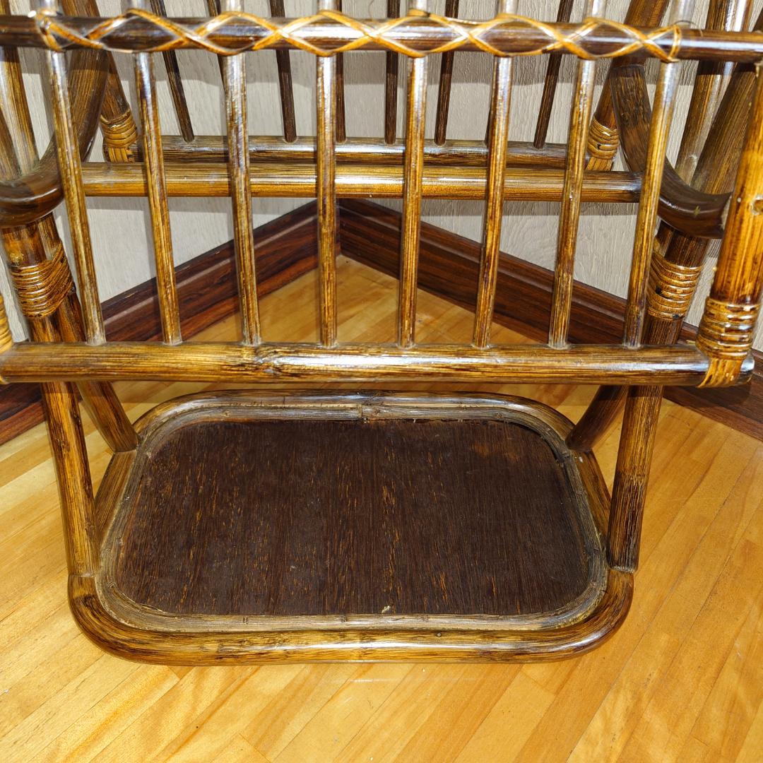 ラタン製マガジンラック ブラウン【匿名配送】