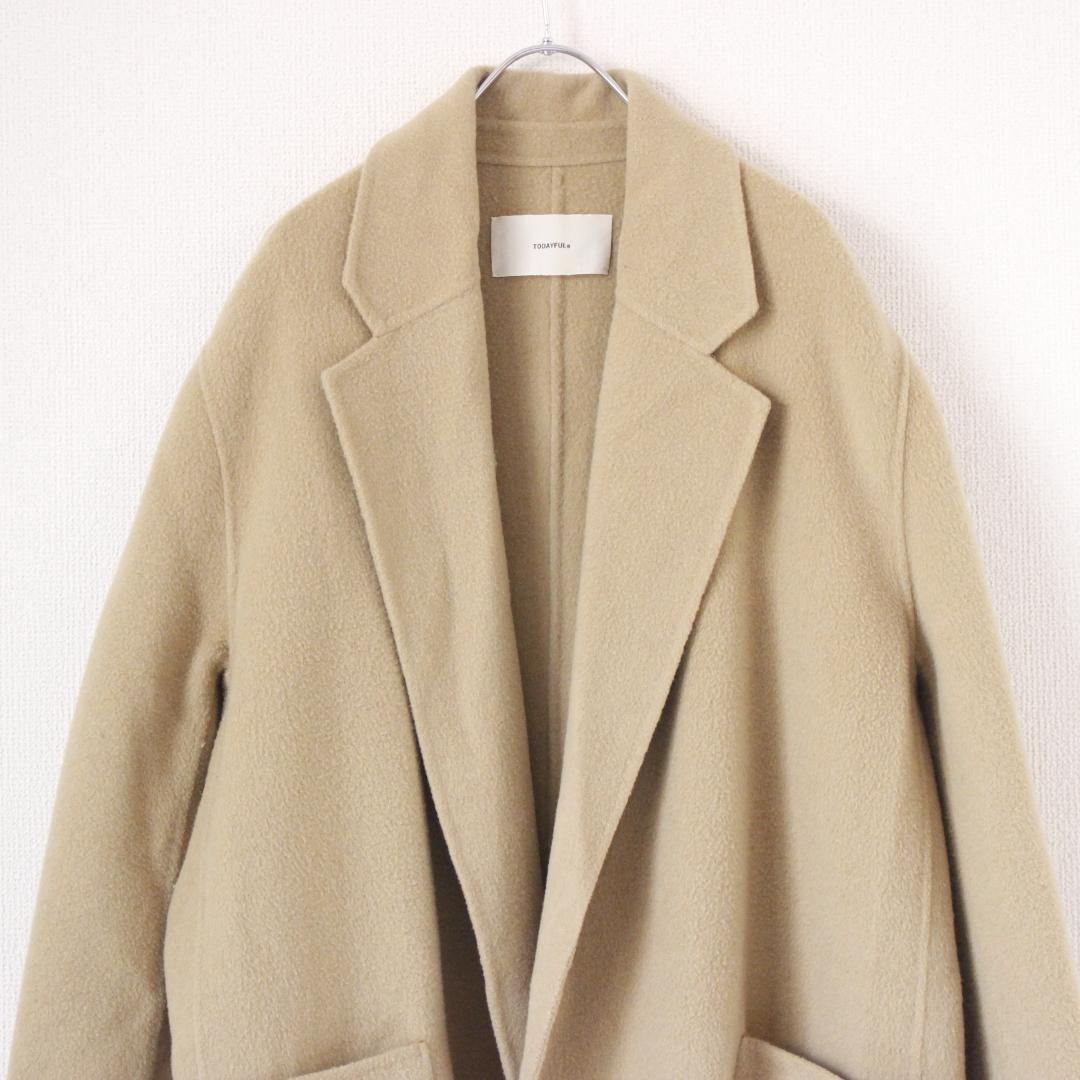 TODAYFUL ウールオーバーコート Sサイズ ベージュ リバーコート